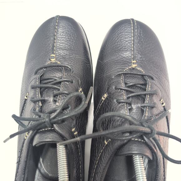 Clarks Leather Bendables Black Lace Up Shoes Women’s Size 12W Oxford Sneaker - Picture 2 of 8